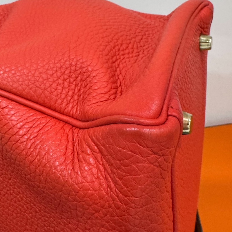 愛馬仕 Hermes Kelly 火焰紅 金扣 內縫 35 凱莉包 手提包 肩背包 斜背包 附絲巾-18