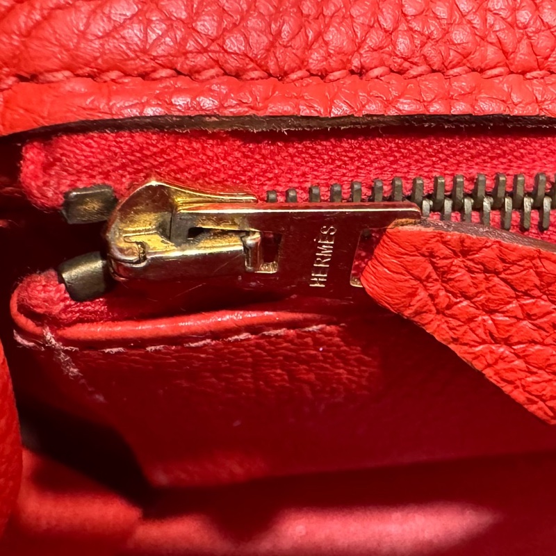 愛馬仕 Hermes Kelly 火焰紅 金扣 內縫 35 凱莉包 手提包 肩背包 斜背包 附絲巾-26