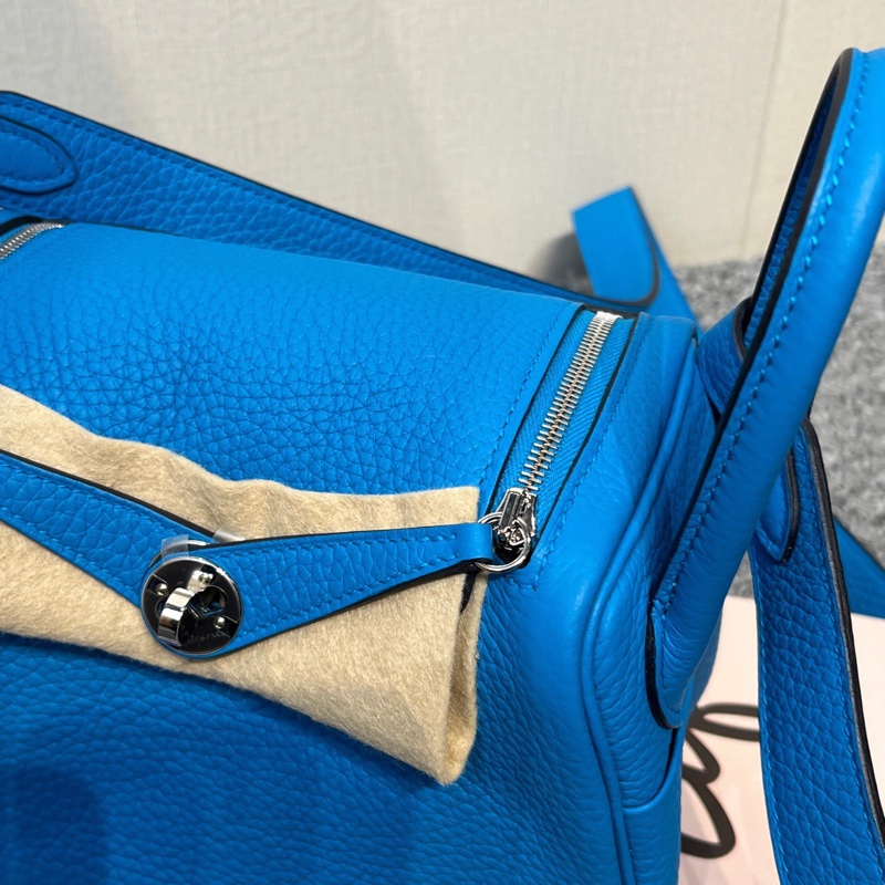 🌈Hermes💙Mini Lindy一代💙0F佛羅里達藍銀扣💙全新閒置未使用🌟全套有單🌟TC皮🌟-2