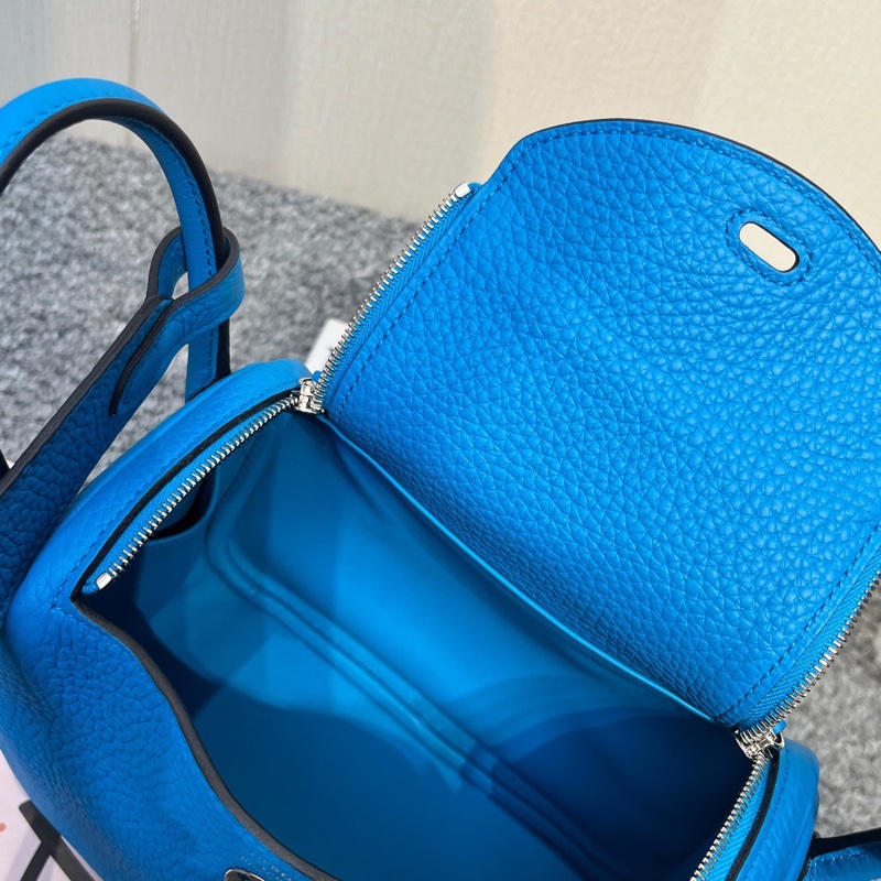 🌈Hermes💙Mini Lindy一代💙0F佛羅里達藍銀扣💙全新閒置未使用🌟全套有單🌟TC皮🌟-3