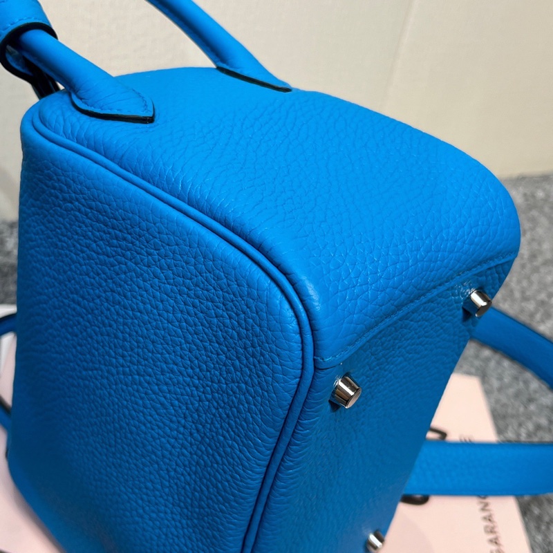 🌈Hermes💙Mini Lindy一代💙0F佛羅里達藍銀扣💙全新閒置未使用🌟全套有單🌟TC皮🌟-7