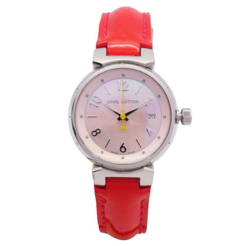 母貝錶盤 皮帶 不鏽鋼 Tambour 腕錶 Q1216【LOUIS VUITTON 路易威登】 Q1216-1