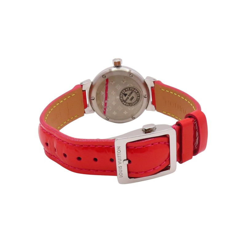 母貝錶盤 皮帶 不鏽鋼 Tambour 腕錶 Q1216【LOUIS VUITTON 路易威登】 Q1216-4