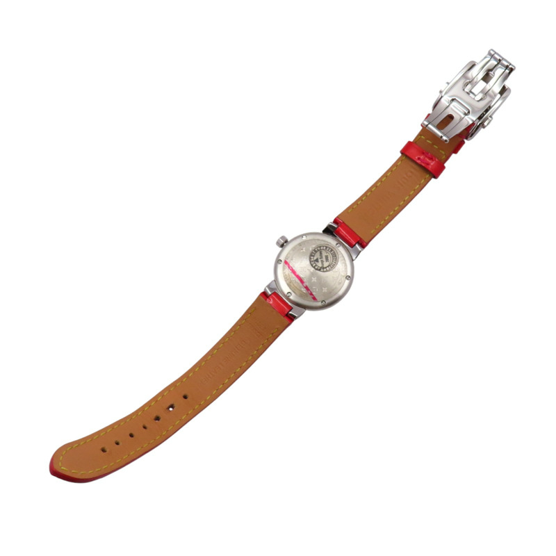 母貝錶盤 皮帶 不鏽鋼 Tambour 腕錶 Q1216【LOUIS VUITTON 路易威登】 Q1216-7