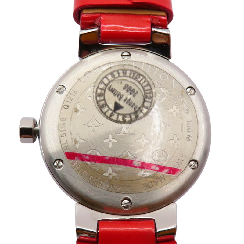 母貝錶盤 皮帶 不鏽鋼 Tambour 腕錶 Q1216【LOUIS VUITTON 路易威登】 Q1216-8