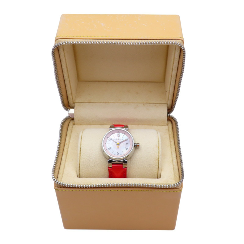 母貝錶盤 皮帶 不鏽鋼 Tambour 腕錶 Q1216【LOUIS VUITTON 路易威登】 Q1216-15
