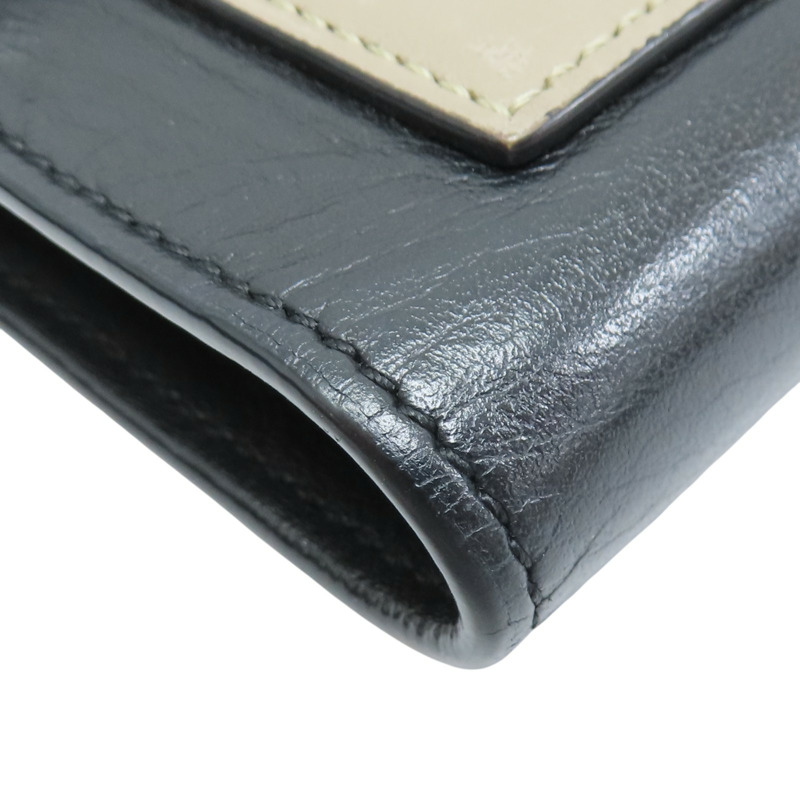 紅/黑/卡其色 牛皮 Mini Bifold 扣式短夾 10378-8