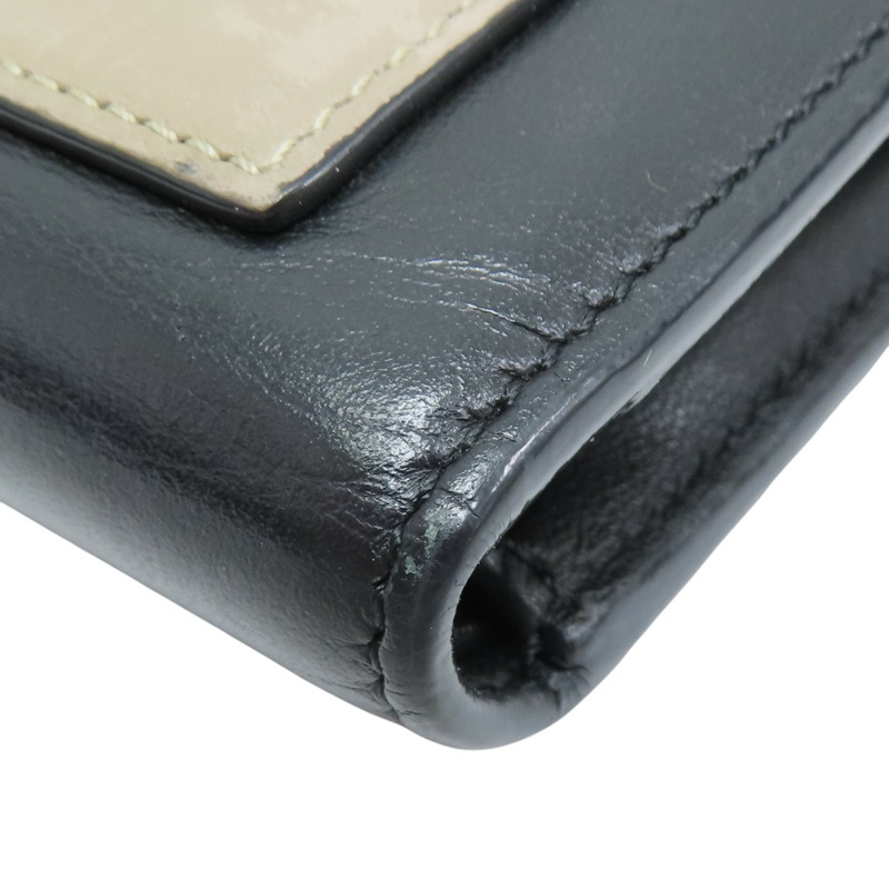 紅/黑/卡其色 牛皮 Mini Bifold 扣式短夾 10378-9