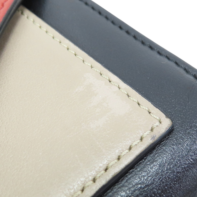 紅/黑/卡其色 牛皮 Mini Bifold 扣式短夾 10378-12