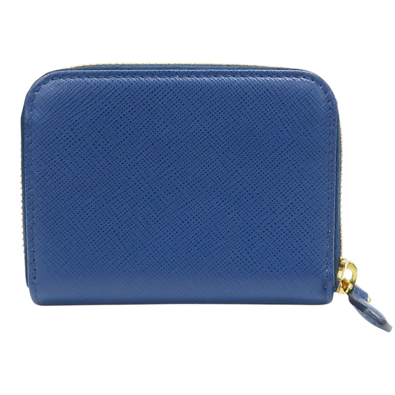 藍色 牛皮 coin case 拉鍊零錢包 1MM268【PRADA 普拉達】 1MM268-1