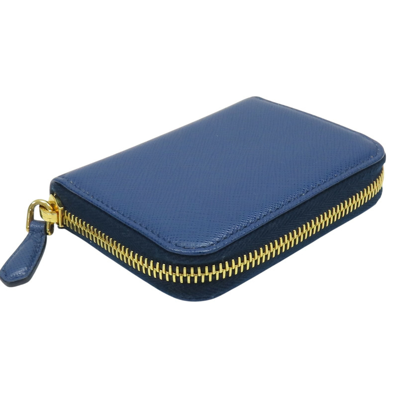 藍色 牛皮 coin case 拉鍊零錢包 1MM268【PRADA 普拉達】 1MM268-3