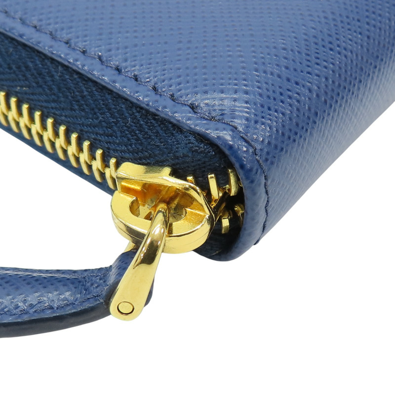 藍色 牛皮 coin case 拉鍊零錢包 1MM268【PRADA 普拉達】 1MM268-9