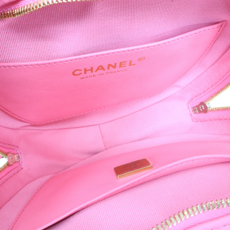 粉色 羊皮 愛心包 鍊帶 肩背包 金扣【CHANEL 香奈兒】-4