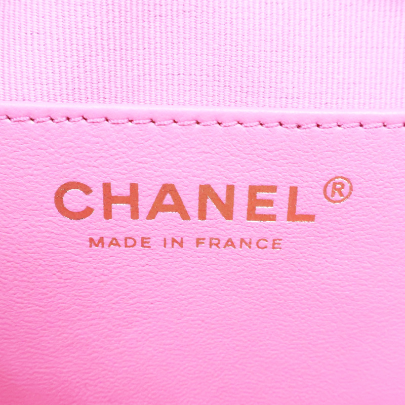 粉色 羊皮 愛心包 鍊帶 肩背包 金扣【CHANEL 香奈兒】-5