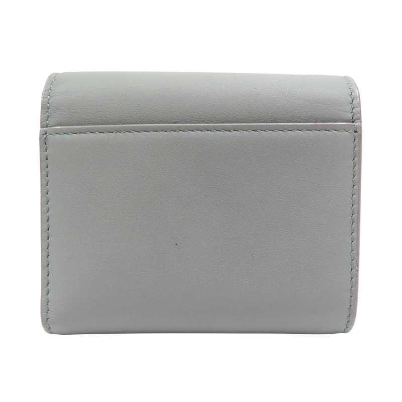 藍色 牛皮 扣式短夾【Dior 迪奧】-1