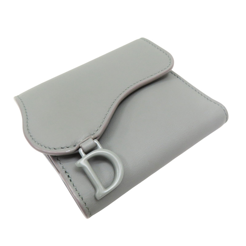藍色 牛皮 扣式短夾【Dior 迪奧】-2