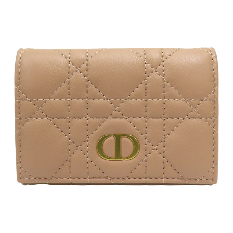 粉紅色 羊皮 Card Case 金扣 兩折短夾【Dior 迪奧】-0