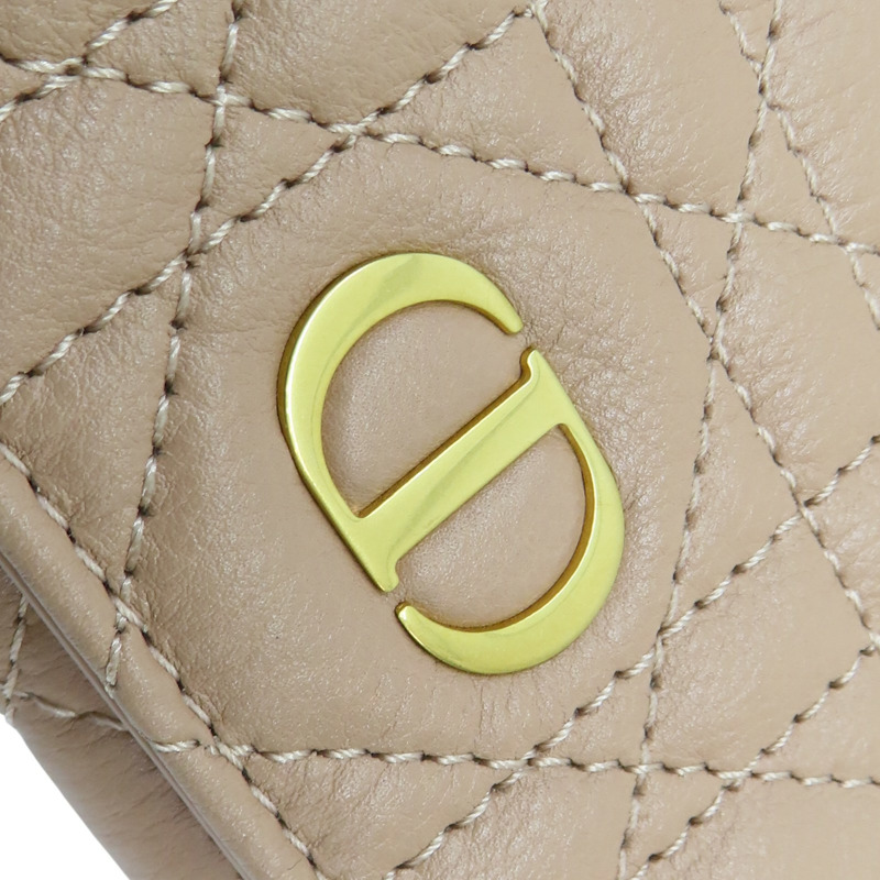 粉紅色 羊皮 Card Case 金扣 兩折短夾【Dior 迪奧】-9