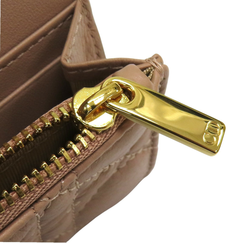 粉紅色 羊皮 Card Case 金扣 兩折短夾【Dior 迪奧】-10