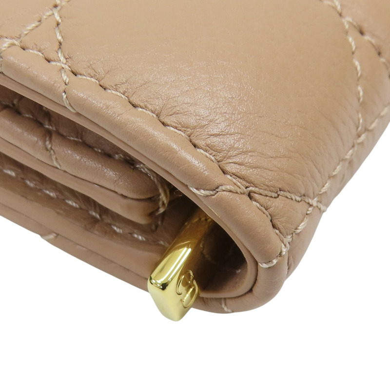 粉紅色 羊皮 Card Case 金扣 兩折短夾【Dior 迪奧】-13