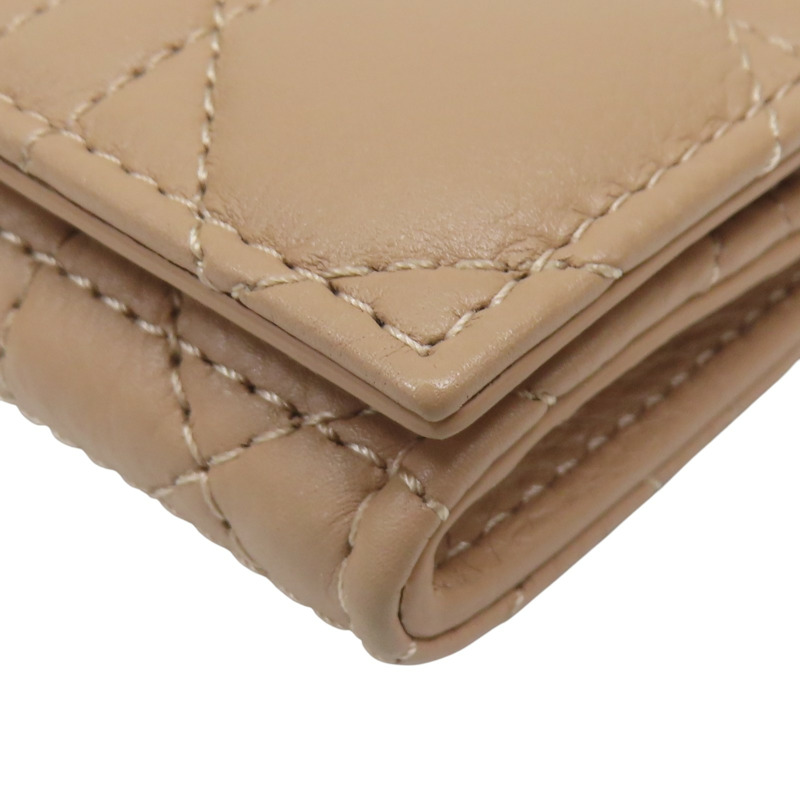 粉紅色 羊皮 Card Case 金扣 兩折短夾【Dior 迪奧】-14