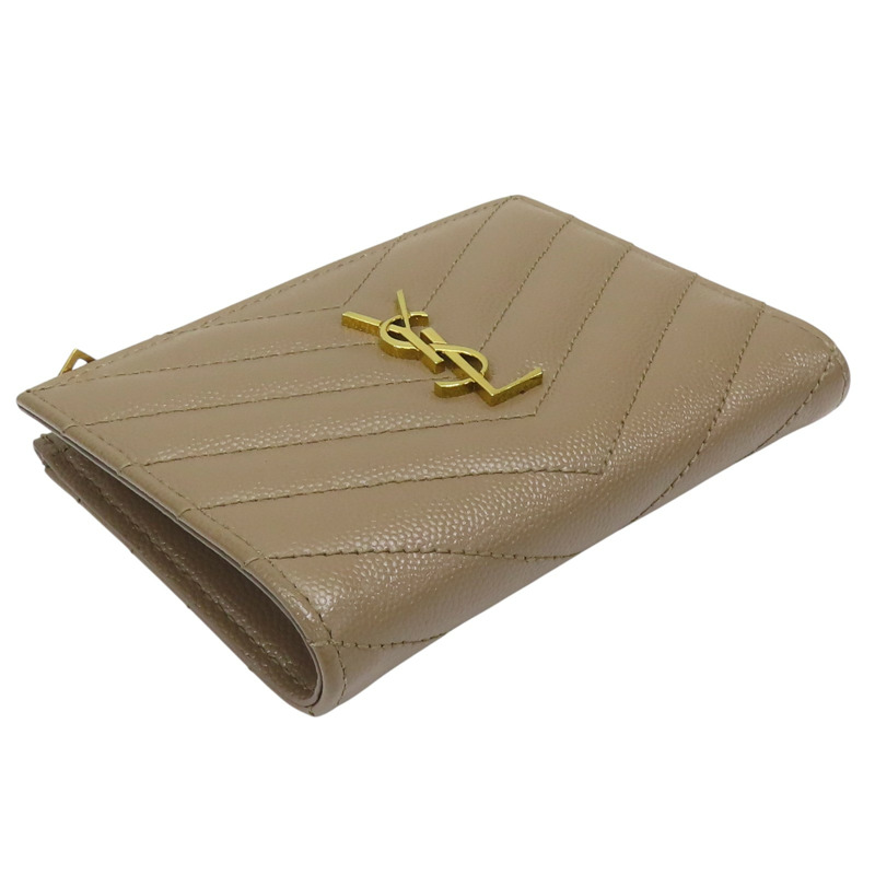 棕色 牛皮 Monogram 兩折短夾 668287【SAINT LAURENT YSL 聖羅蘭】 668287-2