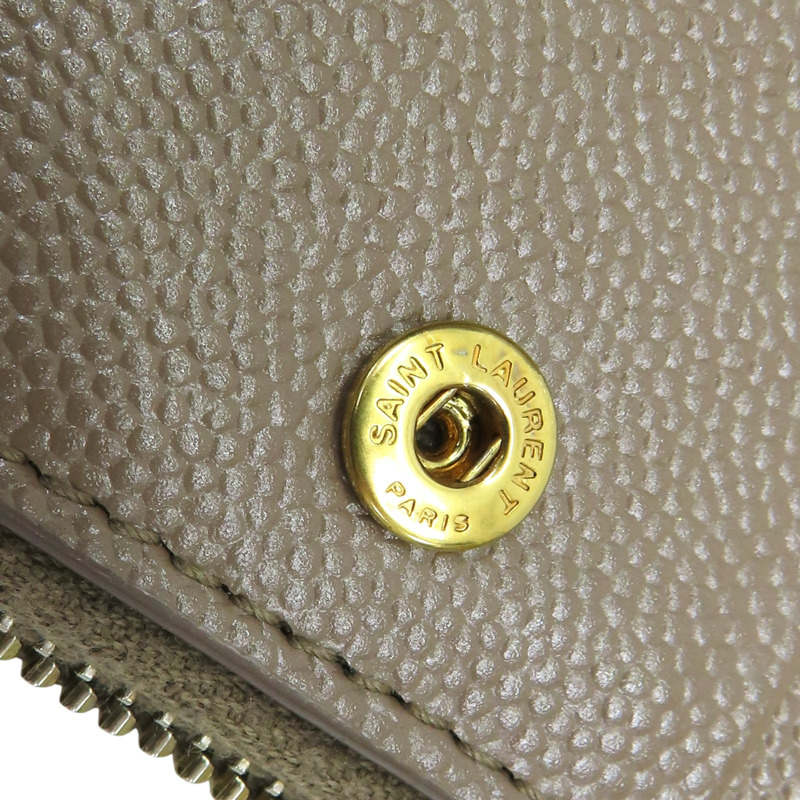棕色 牛皮 Monogram 兩折短夾 668287【SAINT LAURENT YSL 聖羅蘭】 668287-13