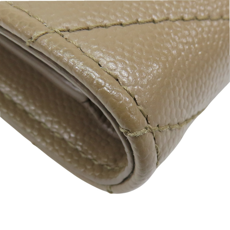 棕色 牛皮 Monogram 兩折短夾 668287【SAINT LAURENT YSL 聖羅蘭】 668287-14