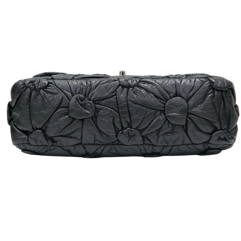 黑色 羊皮 Lemarie Flap Bag Draped 鍊帶 肩背包 銀扣-3