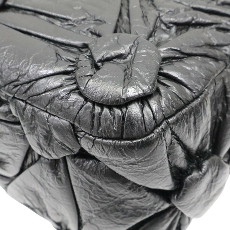 黑色 羊皮 Lemarie Flap Bag Draped 鍊帶 肩背包 銀扣-14