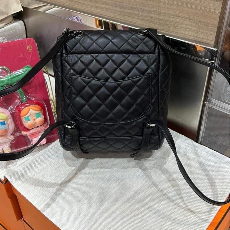 Chanel backpack 黑色羊皮-2