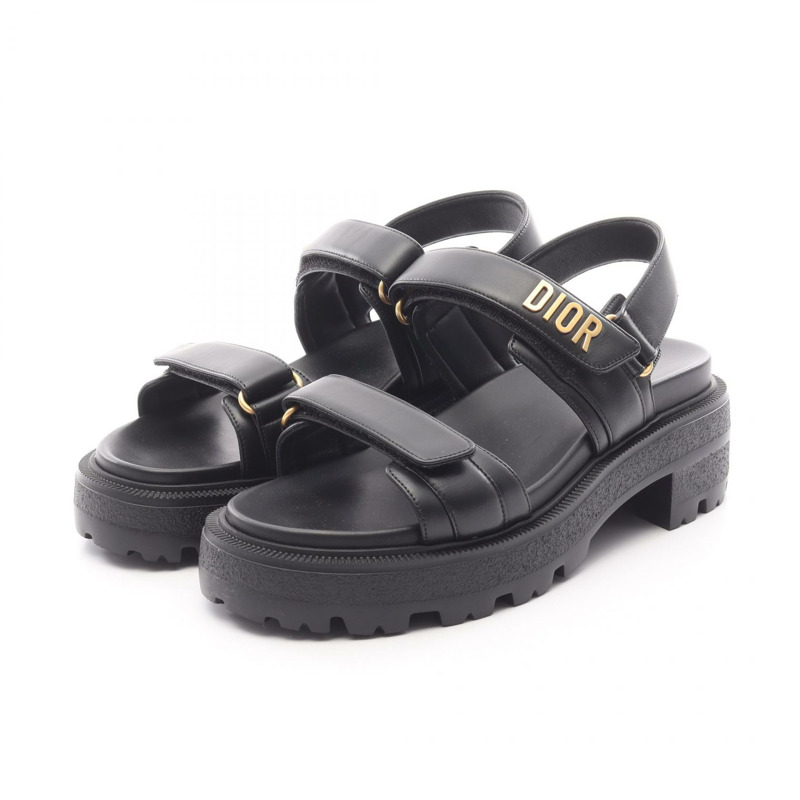 Christian Dior DIORACT 厚底涼鞋 KCO016LAB90038 皮革黑色 #38 全新-0