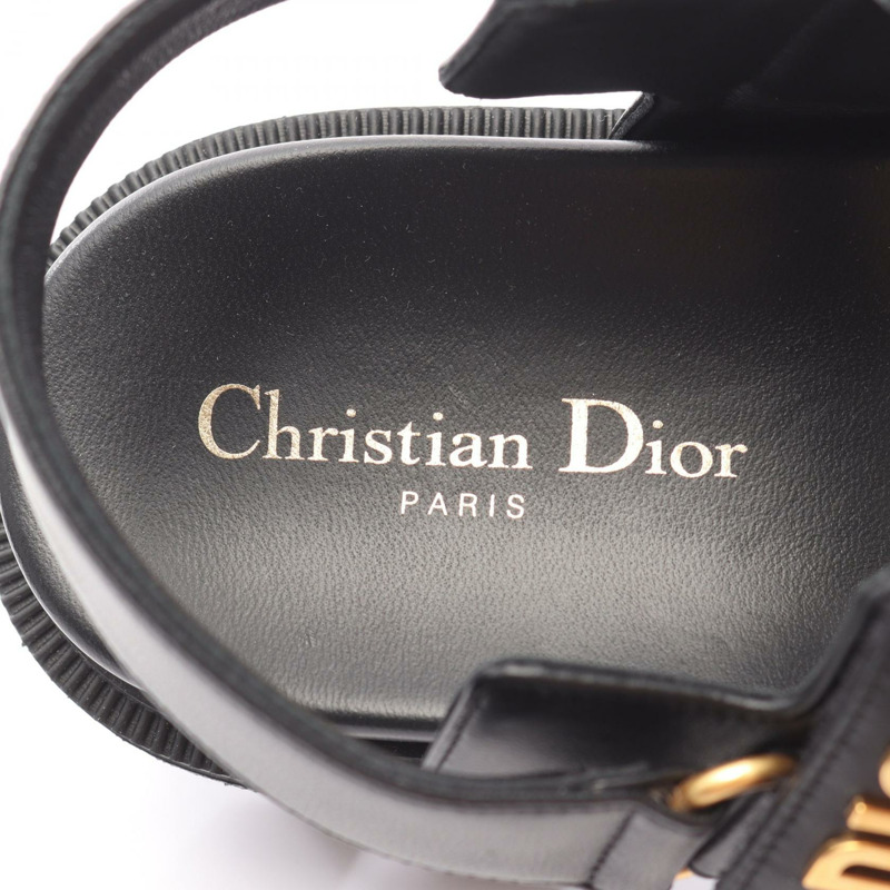Christian Dior DIORACT 厚底涼鞋 KCO016LAB90038 皮革黑色 #38 全新-4