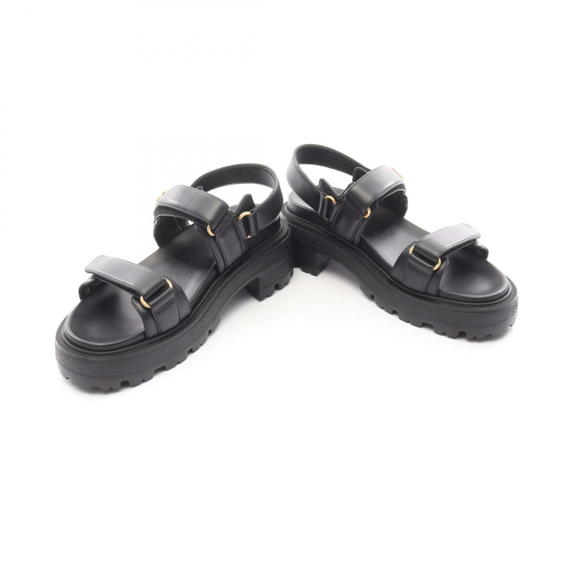 Christian Dior DIORACT 厚底涼鞋 KCO016LAB90038.5 皮革黑色 #38.5 全新-2