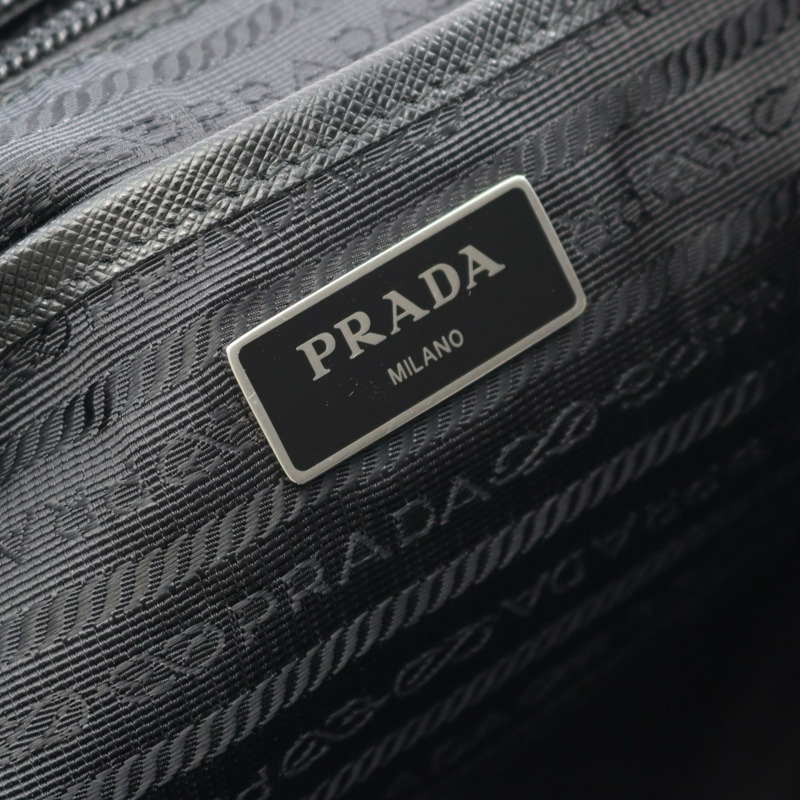 PRADA TESSUTO SMALTO 背包 1BZ811 尼龍 Saffiano 皮革 黑色 二手-3