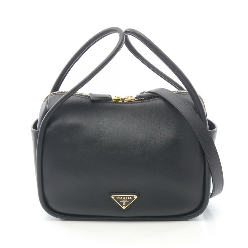 PRADA Darling 柔軟粒面 2Way 單肩包 1BA4512CYSF0002 皮革 黑色 全新-0