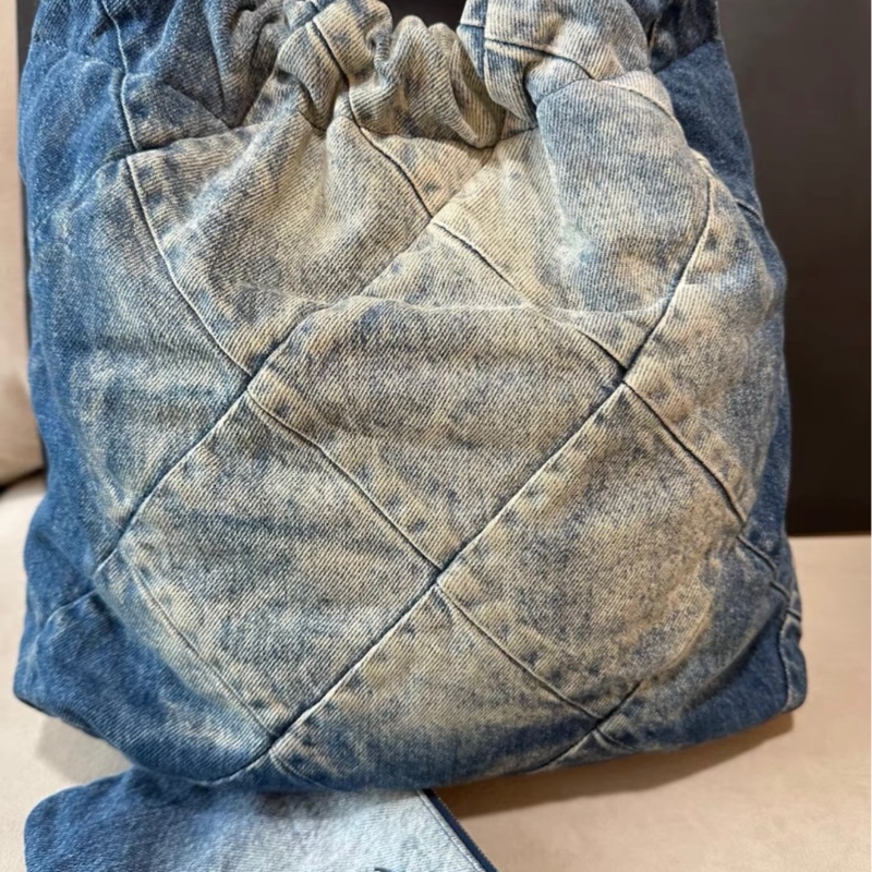 CHANEL 香奈兒牛仔22bag 23P晶片漸變牛仔小號 35*37*7 高級 萬年時尚百搭單品-3