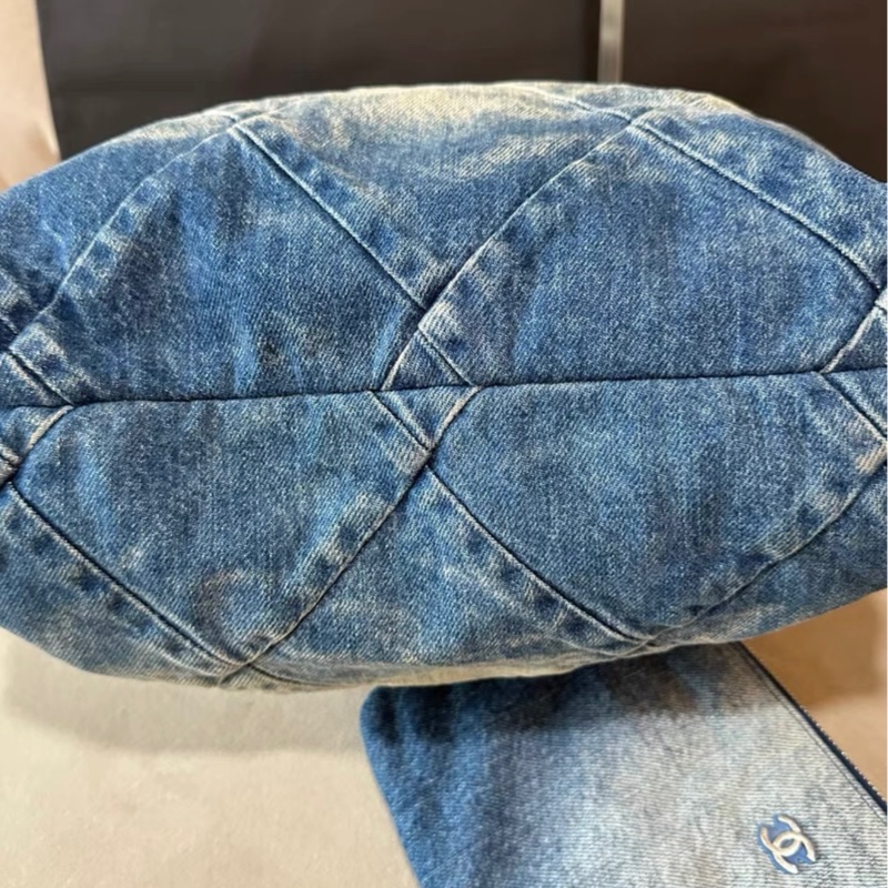 CHANEL 香奈兒牛仔22bag 23P晶片漸變牛仔小號 35*37*7 高級 萬年時尚百搭單品-6