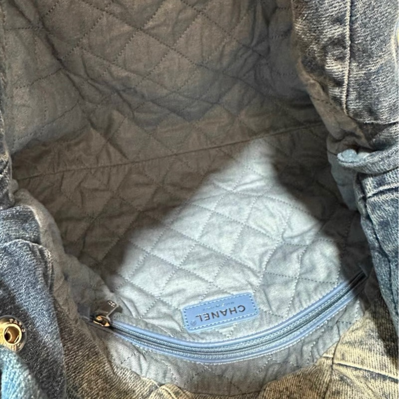 CHANEL 香奈兒牛仔22bag 23P晶片漸變牛仔小號 35*37*7 高級 萬年時尚百搭單品-7