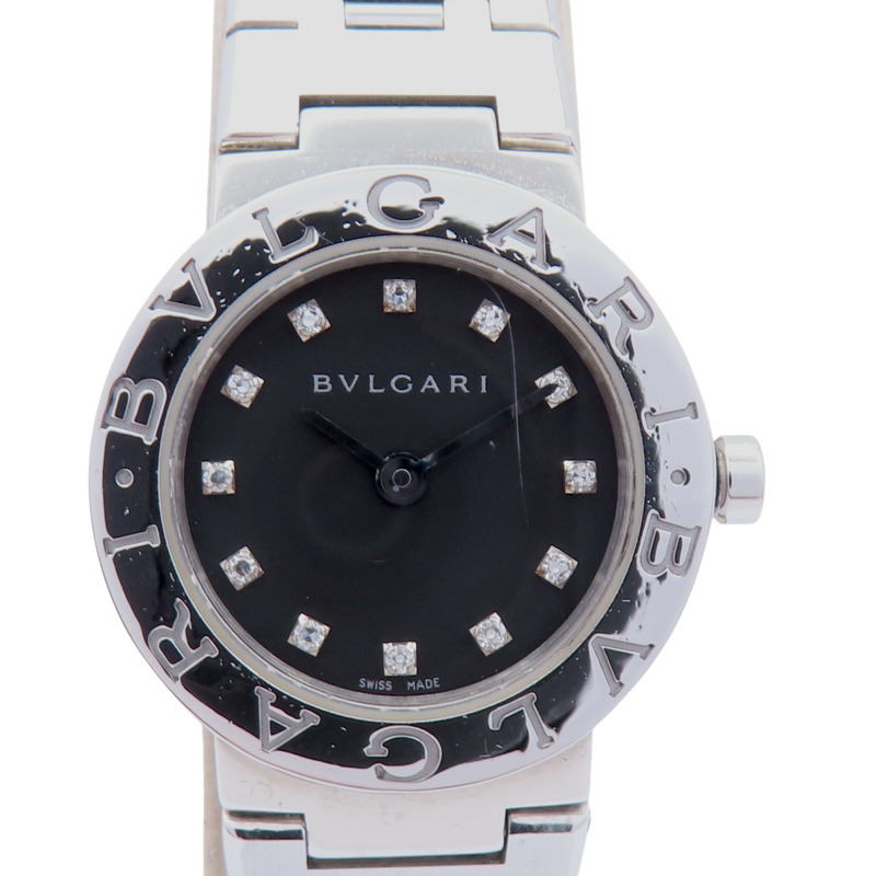 黑色錶盤 12PD鑽石 不鏽鋼 BVLGARI BVLGARI 腕錶【BVLGARI 寶格麗】 BB23SS-0