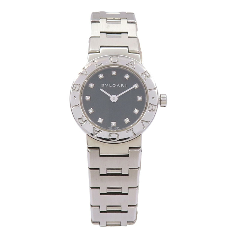 黑色錶盤 12PD鑽石 不鏽鋼 BVLGARI BVLGARI 腕錶【BVLGARI 寶格麗】 BB23SS-1