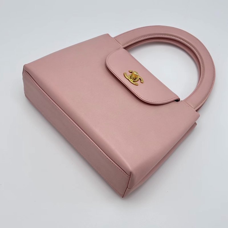 CHANEL 櫻花粉金扣vintage kelly 20*14*7 98新配件塵袋保卡-4