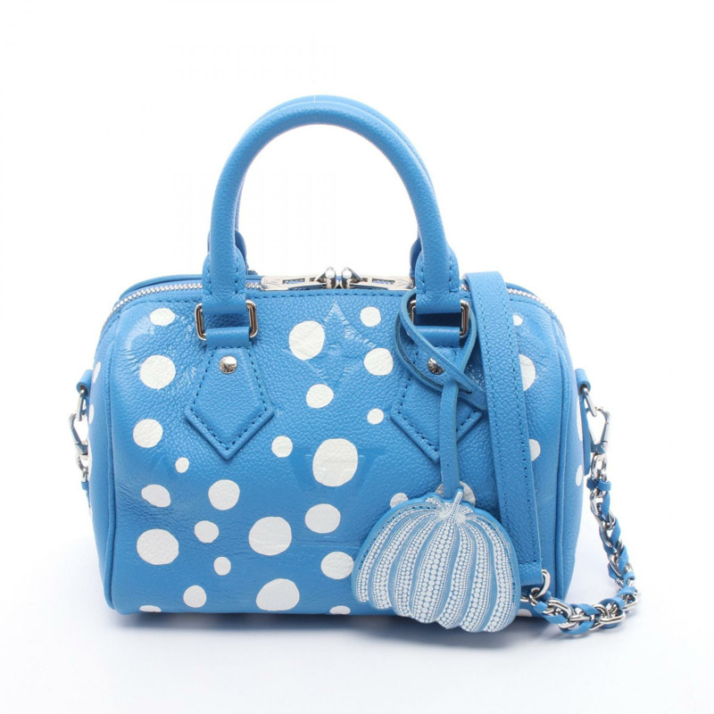 LOUIS VUITTON Speedy bandriere 20 手提包 M46425 皮革 藍色 白色 二手 女士-0