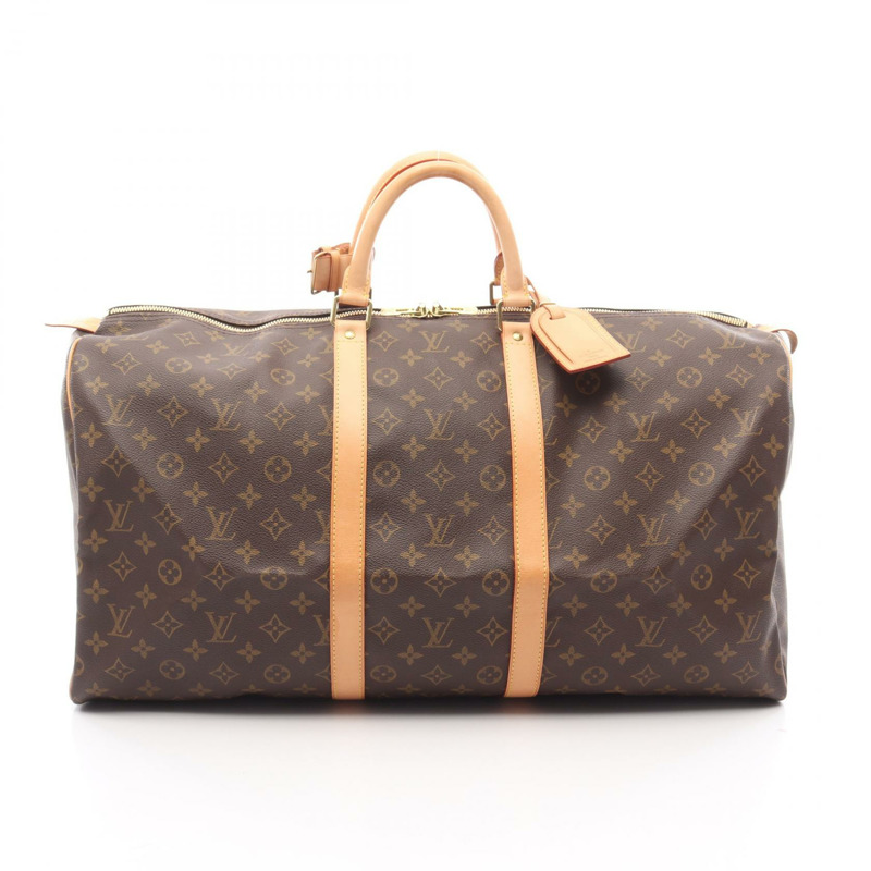 LOUIS VUITTON Keepall 55 手提包 M41424 Monogram 帆布皮革棕色中性 LV-0