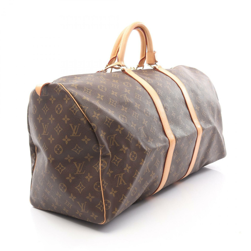 LOUIS VUITTON Keepall 55 手提包 M41424 Monogram 帆布皮革棕色中性 LV-1