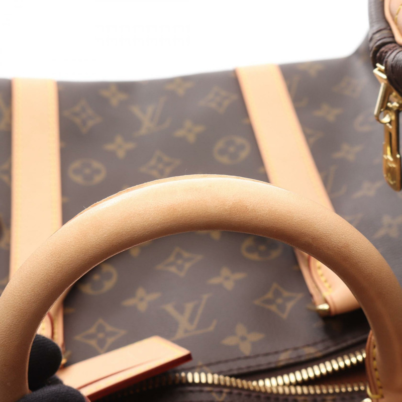 LOUIS VUITTON Keepall 55 旅行手提包 M41424 Monogram 帆布皮革二手-11