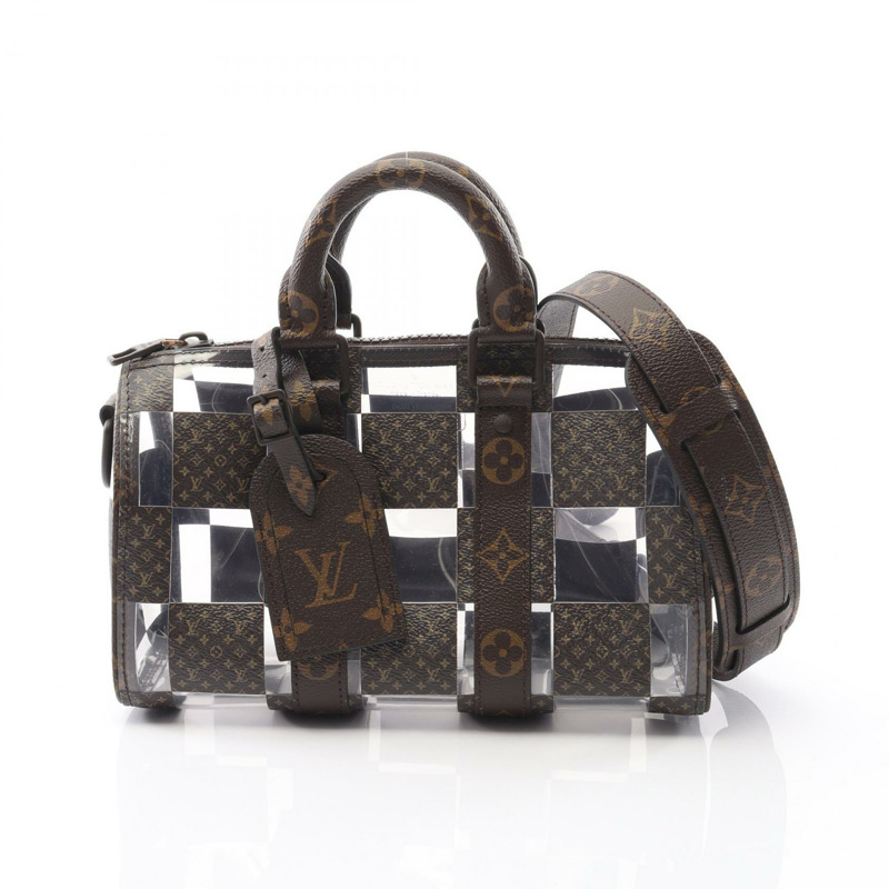 LOUIS VUITTON Keepall Bandouliere 25 手提包 M20872 Monogram Chess 帆布 棕色-0