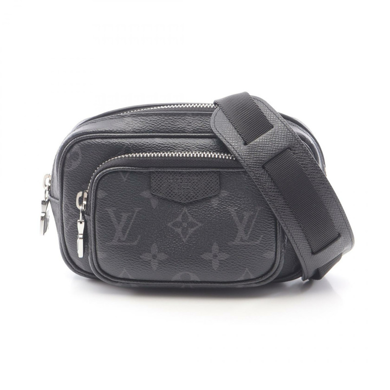 LOUIS VUITTON 戶外手拿包 腰包 M30755 Taigalama 帆布皮革 黑色-0