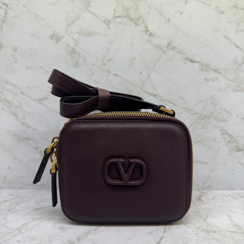 Valentino 全皮迷你相機包/紫-0