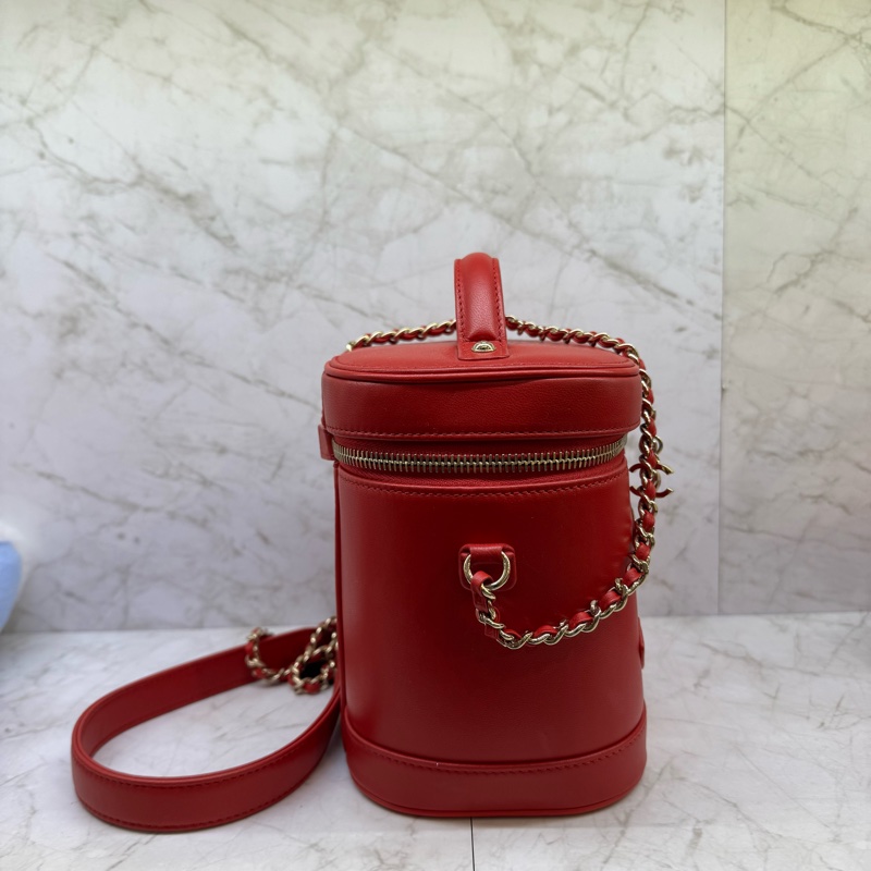 CHANEL紅金手提肩背包化妝箱/27-1